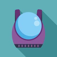 Purple astronaut space suit chestplate protecting cosmonaut in outer space vector