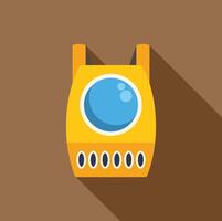 Yellow submarine exploring deep ocean with porthole and buttons vector