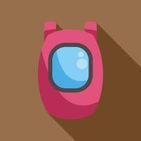Pink astronaut helmet showing glass visor with bubbles floating inside vector