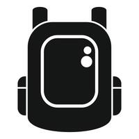 Hiking backpack with two side pockets and two straps, front view vector
