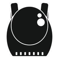 Round smart speaker with two antennas and buttons on bottom border vector