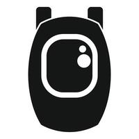 Modern smartwatch showing bubbles notification icon, wearable technology vector