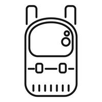 Portable radio transceiver communicating with double antenna for emergency situations vector
