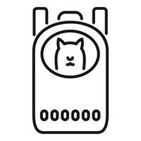 Smart cat door recognizing cat face with facial recognition technology vector