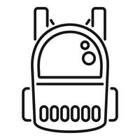 Modern backpack featuring a unique design and multiple compartments vector