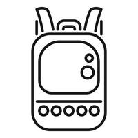 Backpack with buttons and rounded corners representing modern travel gear vector
