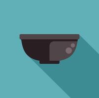 Empty bowl casting long shadow on turquoise background vector