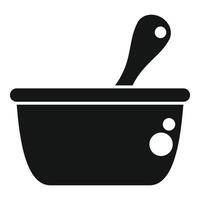 Mixing ingredients in a bowl with a spoon, creating culinary delights vector