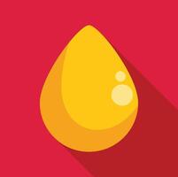 Golden drop of oil with bubbles on red background representing essential oils or fuel vector