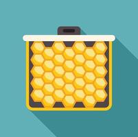 Honeycomb frame full of golden honey displaying perfect hexagonal pattern vector