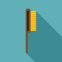 Cleaning brush with yellow bristles and long handle on turquoise background vector