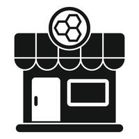 Honey shop building with honeycomb sign representing local business vector