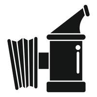 Coffee grinder with manual handle rotating beans container vector