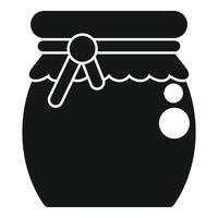 Closed jar of honey or jam with decoration and label vector
