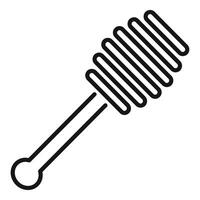 Honey dipper stick with grooved head for drizzling sweet nectar vector