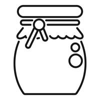 Closed jar with fabric lid and decorative knot, preserving freshness vector