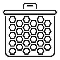 Car cabin air filter with hexagon pattern ensuring clean airflow vector