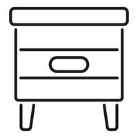 Beehive with honeycombs and entrance hole for bees producing honey vector