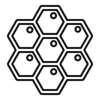 Honeycomb pattern forming repeating hexagons with circles inside, representing natural or artificial structures vector