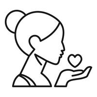 Woman showing love and affection with heart in hand gesture vector