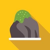 Moss growing on rock with yellow background vector