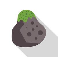Asteroid covered with green moss floating in space vector