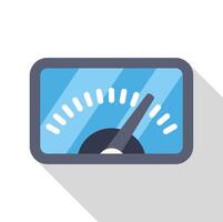 Speedometer showing increasing speed with blue background and long shadow vector