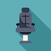 Modern office chair rotating on teal background with long shadow vector