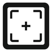 Centered plus sign inside focus frame icon showing target vector