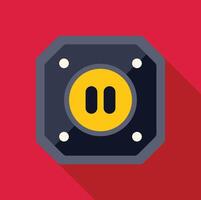 Pause button showing interruption of audio playback function vector