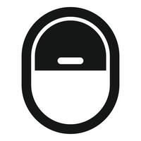 Airplane window showing closed window shade, simple icon vector