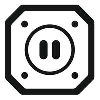 Type b electrical socket outlet showing two vertical power pins vector