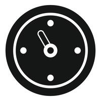 Round clock showing time passing by, simple icon vector