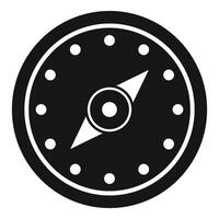 Black compass showing north direction inside circle with dots indicating navigation and guidance vector