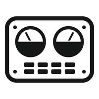 Control panel showing two gauges and buttons, measuring equipment icon vector