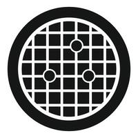 Radar showing three objects approaching inside a circle icon vector