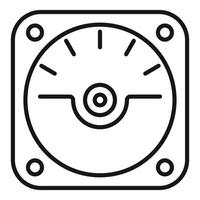 Analog gauge meter with circular scale and needle showing measurement vector