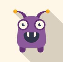 Purple cartoon monster smiling and showing teeth vector