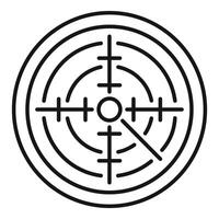 Radar targeting system showing concentric circles and crosshairs vector