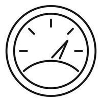 Speedometer showing low fuel level warning indicator icon vector
