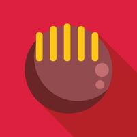 Round chocolate praline with decoration on red background vector