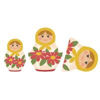 Matryoshka dolls of different sizes vector