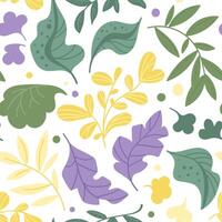 Seamless pattern with colorful abstract leaves vector