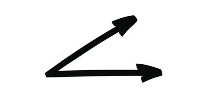 Hand drawn double doodle arrow isolated on a white vector