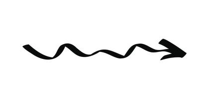 pencil-drawn doodle arrow isolated on a white vector