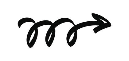Simple hand drawn doodle arrow isolated on a white vector