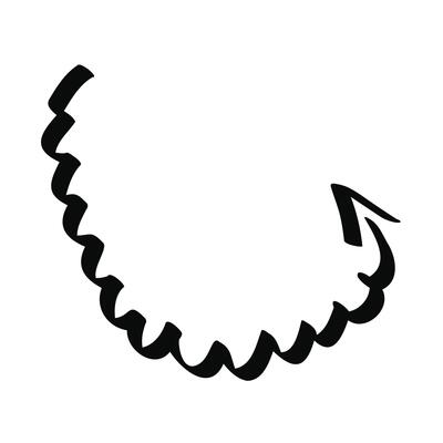 Hand drawn marker doodle arrow isolated on a white
