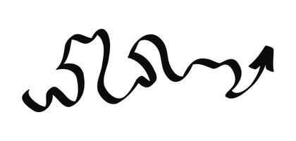 Sketchy hand-drawn arrow on a plain white background vector