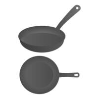Black Frying Pan Cooking Utensils. Simple Frying Pan Icon. vector