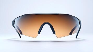 Luxury sport sunglasses feature brown gradient lenses and sleek black frame, showcasing modern eyewear design with polarized lens effect in clean product photography style. modern photo
